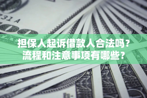 北京担保人起诉借款人合法吗？流程和注意事项有哪些？