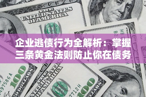 北京企业逃债行为全解析：掌握三条黄金法则防止你在债务乱局中“踩雷”