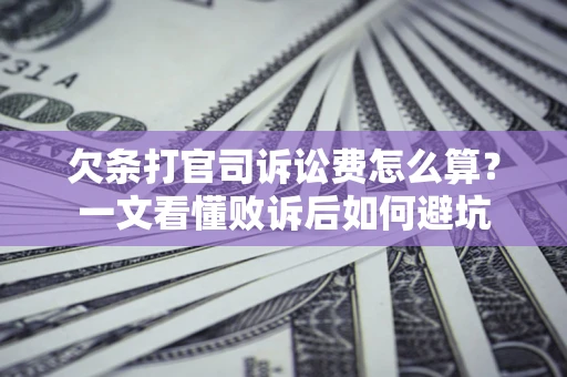 北京欠条打官司诉讼费怎么算？一文看懂败诉后如何避坑